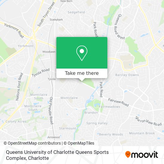 Queens University of Charlotte Queens Sports Complex map