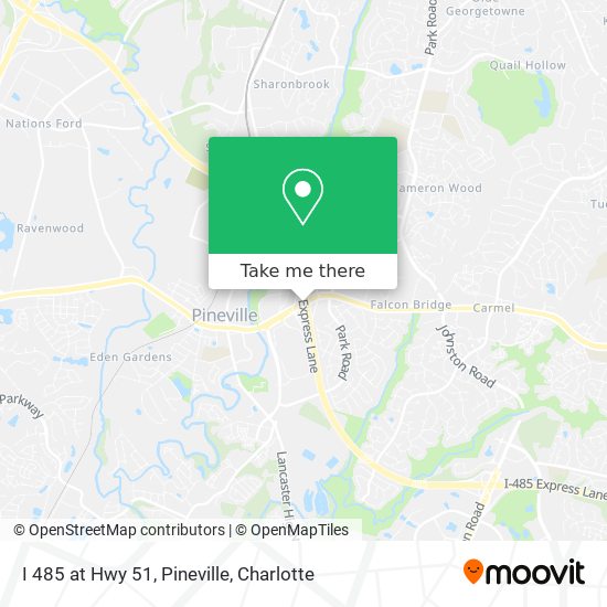 I 485 at Hwy 51, Pineville map