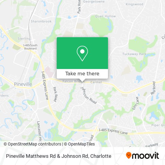 Pineville Matthews Rd & Johnson Rd map