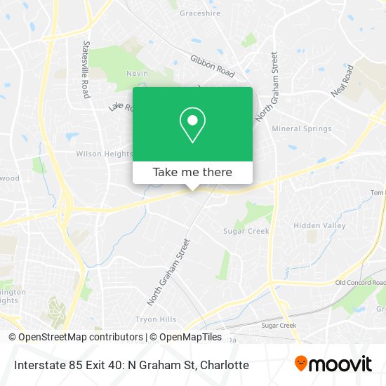 Interstate 85 Exit 40: N Graham St map