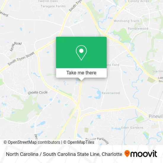 North Carolina / South Carolina State Line map