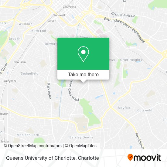 Mapa de Queens University of Charlotte