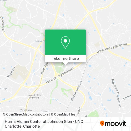 Harris Alumni Center at Johnson Glen - UNC Charlotte map