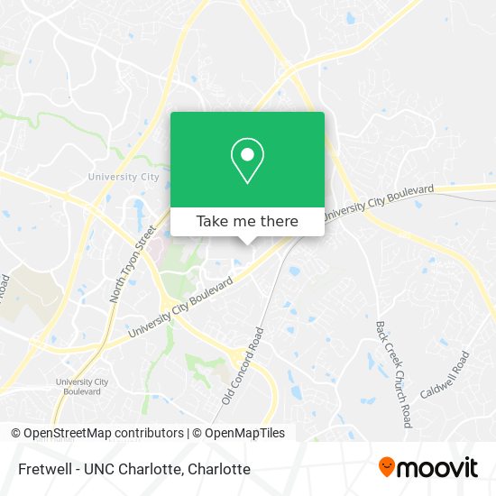 Fretwell - UNC Charlotte map