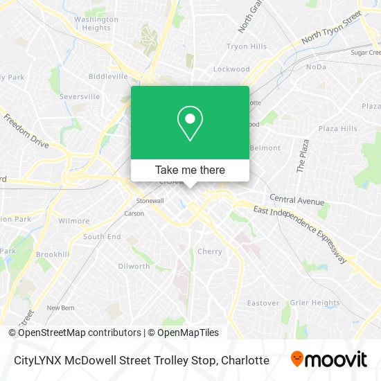 Mapa de CityLYNX McDowell Street Trolley Stop