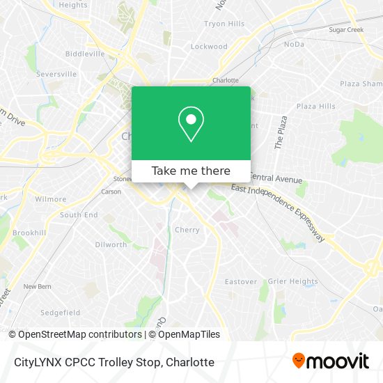 CityLYNX CPCC Trolley Stop map