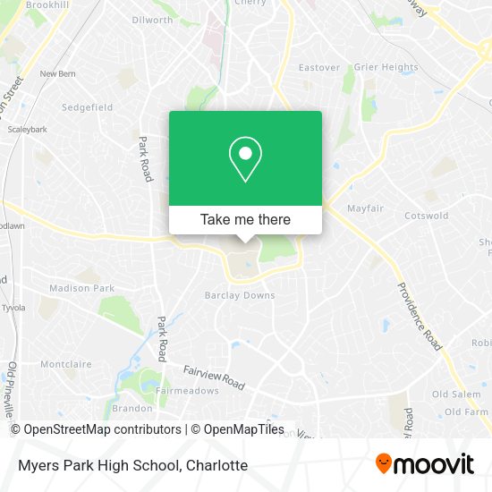 Myers Park High School map