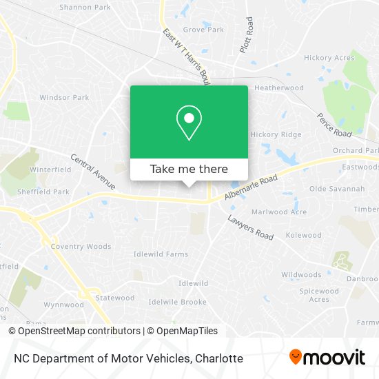 NC Department of Motor Vehicles map