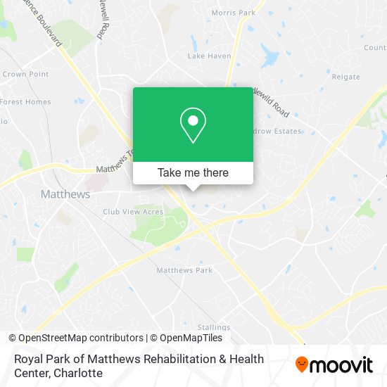 Royal Park of Matthews Rehabilitation & Health Center map