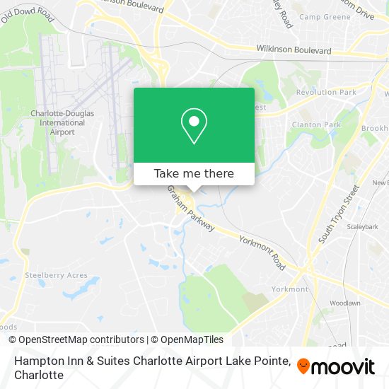 Hampton Inn & Suites Charlotte Airport Lake Pointe map