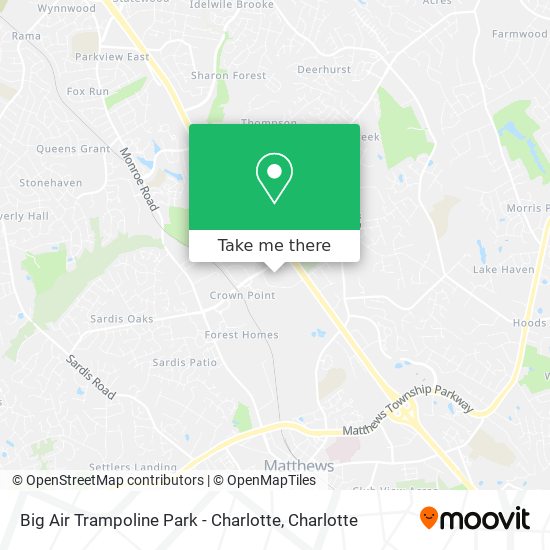 Big Air Trampoline Park - Charlotte map