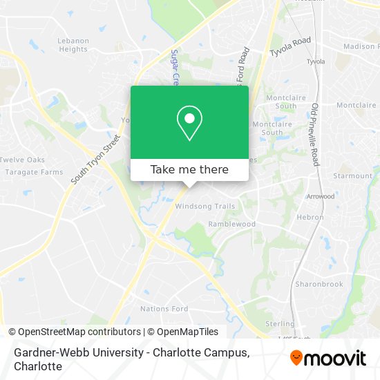 Gardner-Webb University - Charlotte Campus map
