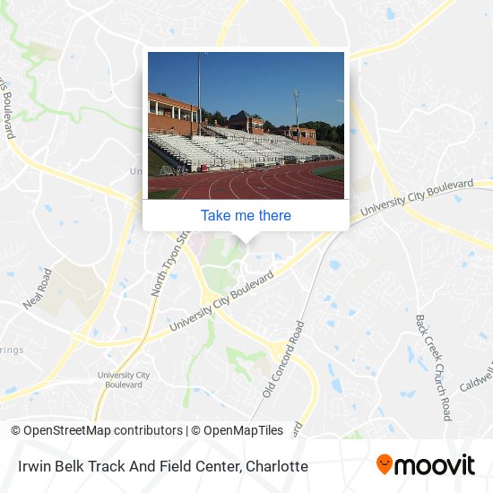 Mapa de Irwin Belk Track And Field Center