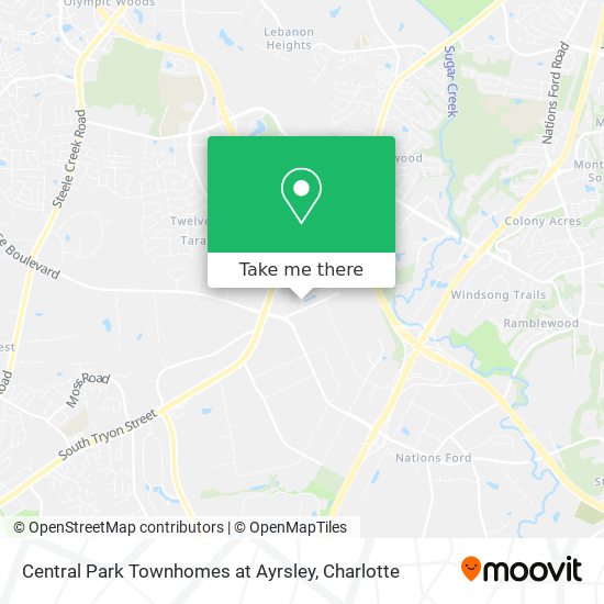 Central Park Townhomes at Ayrsley map