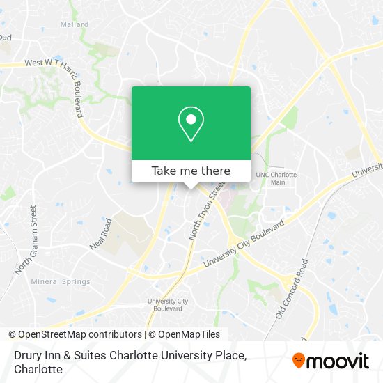Drury Inn & Suites Charlotte University Place map