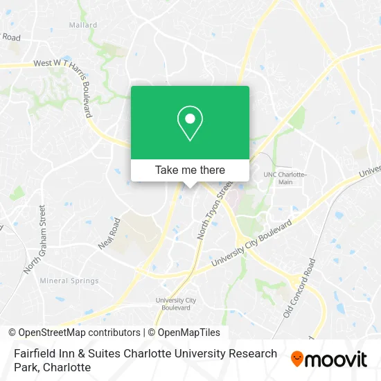 Mapa de Fairfield Inn & Suites Charlotte University Research Park