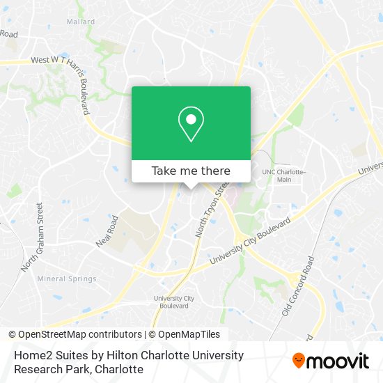 Mapa de Home2 Suites by Hilton Charlotte University Research Park