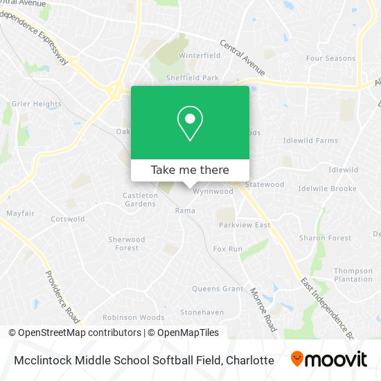 Mcclintock Middle School Softball Field map