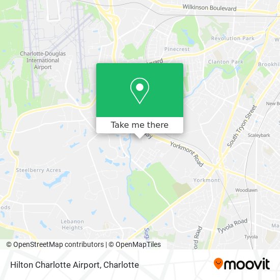 Hilton Charlotte Airport map