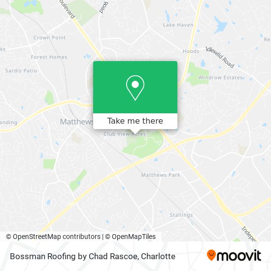 Bossman Roofing by Chad Rascoe map