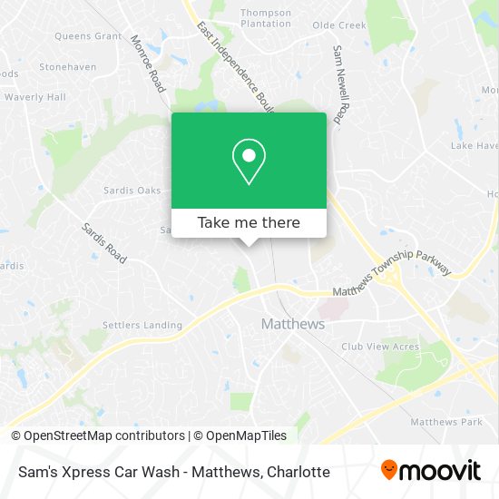 Mapa de Sam's Xpress Car Wash - Matthews