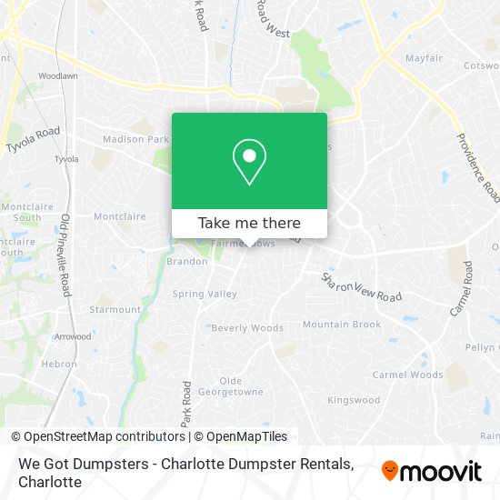 We Got Dumpsters - Charlotte Dumpster Rentals map