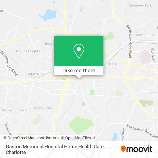 Mapa de Gaston Memorial Hospital Home Health Care