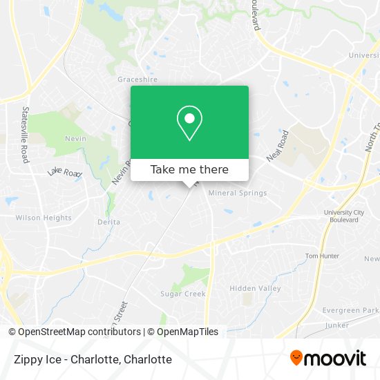 Zippy Ice - Charlotte map
