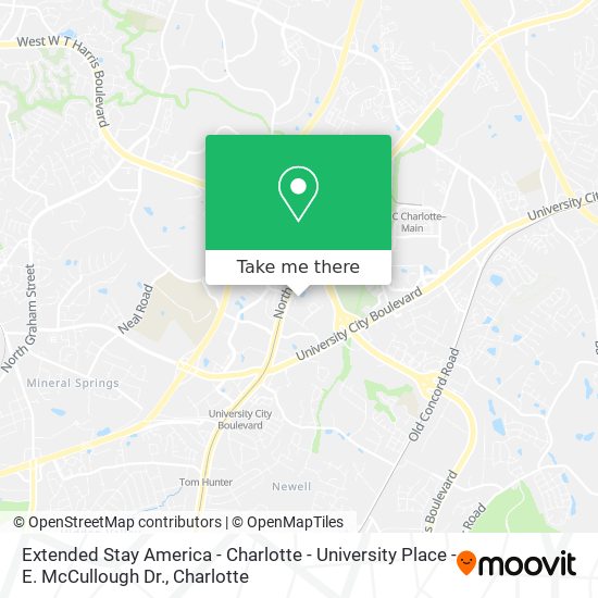 Extended Stay America - Charlotte - University Place - E. McCullough Dr. map