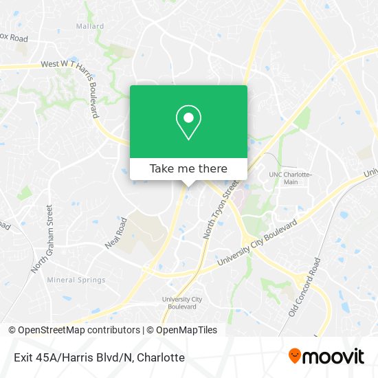 Exit 45A/Harris Blvd/N map