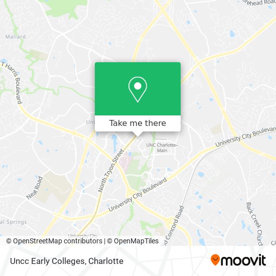 Uncc Early Colleges map