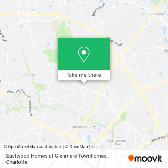 Eastwood Homes at Glenmere Townhomes map