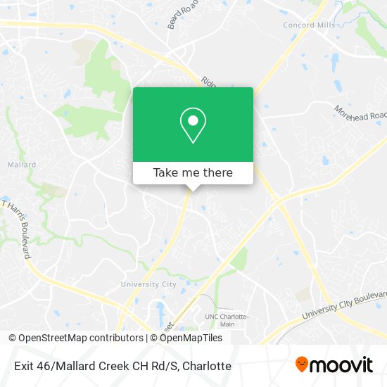 Mapa de Exit 46/Mallard Creek CH Rd/S