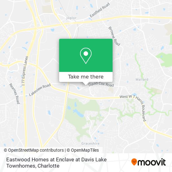 Eastwood Homes at Enclave at Davis Lake Townhomes map