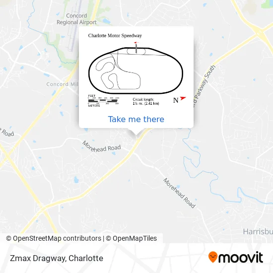 Zmax Dragway map