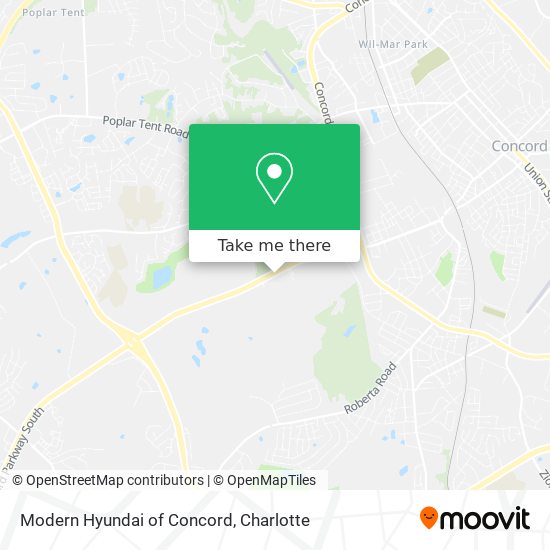 Modern Hyundai of Concord map