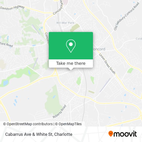 Cabarrus Ave & White St map