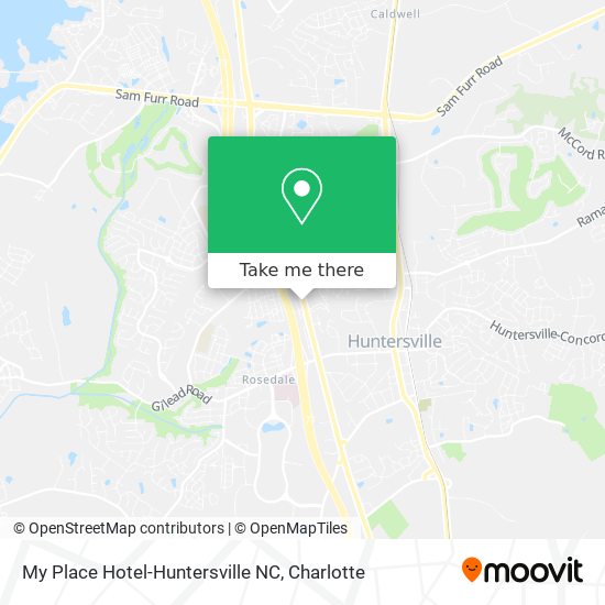 My Place Hotel-Huntersville NC map