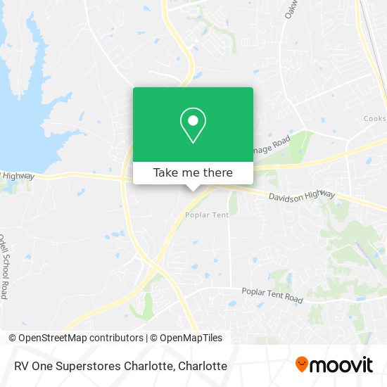 Mapa de RV One Superstores Charlotte