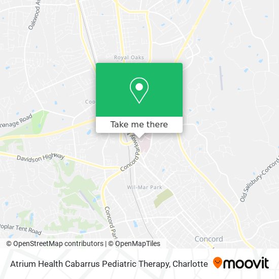 Mapa de Atrium Health Cabarrus Pediatric Therapy