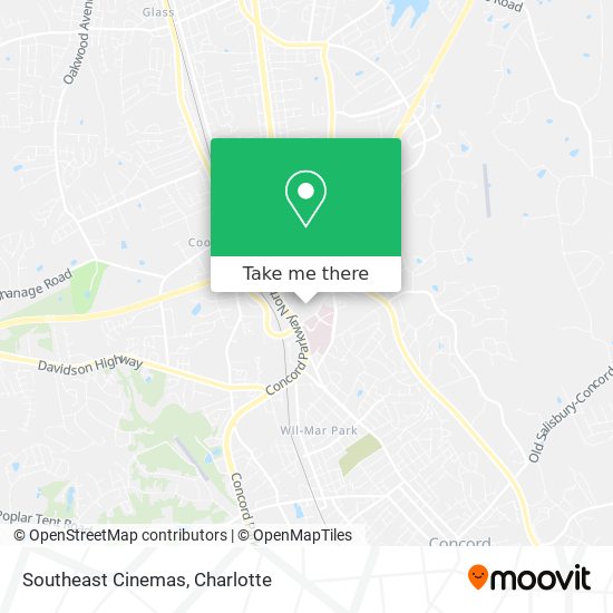 Southeast Cinemas map