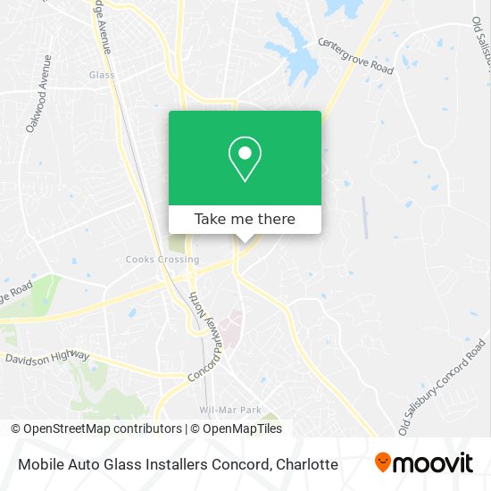 Mobile Auto Glass Installers Concord map