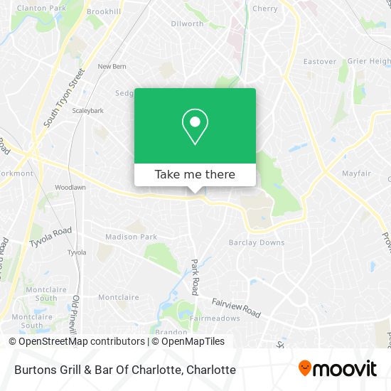 Burtons Grill & Bar Of Charlotte map