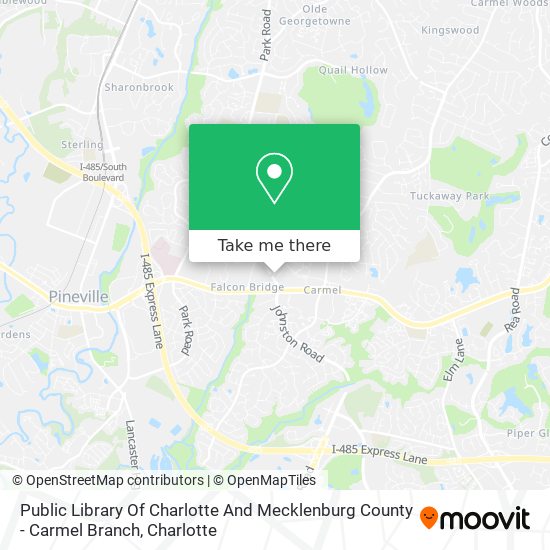 Public Library Of Charlotte And Mecklenburg County - Carmel Branch map