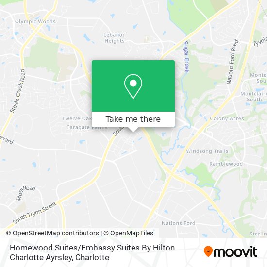 Homewood Suites / Embassy Suites By Hilton Charlotte Ayrsley map