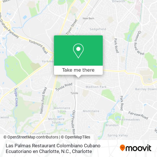 Las Palmas Restaurant Colombiano Cubano Ecuatoriano en Charlotte, N.C. map