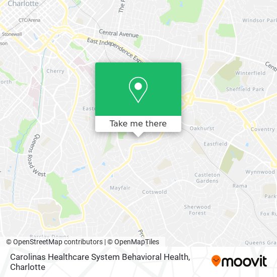 Carolinas Healthcare System Behavioral Health map