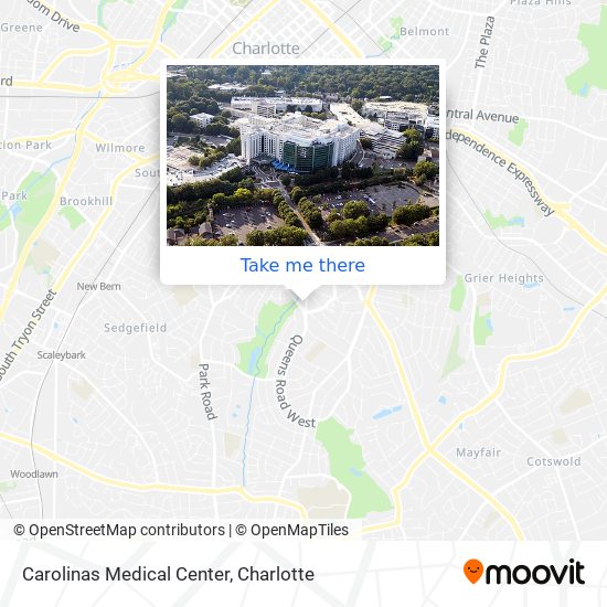 Mapa de Carolinas Medical Center