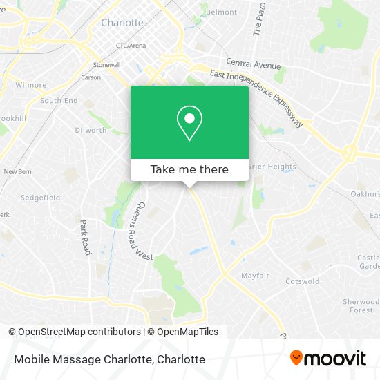 Mobile Massage Charlotte map