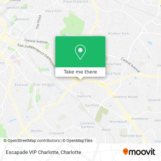 Escapade VIP Charlotte map